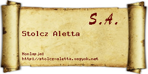 Stolcz Aletta névjegykártya